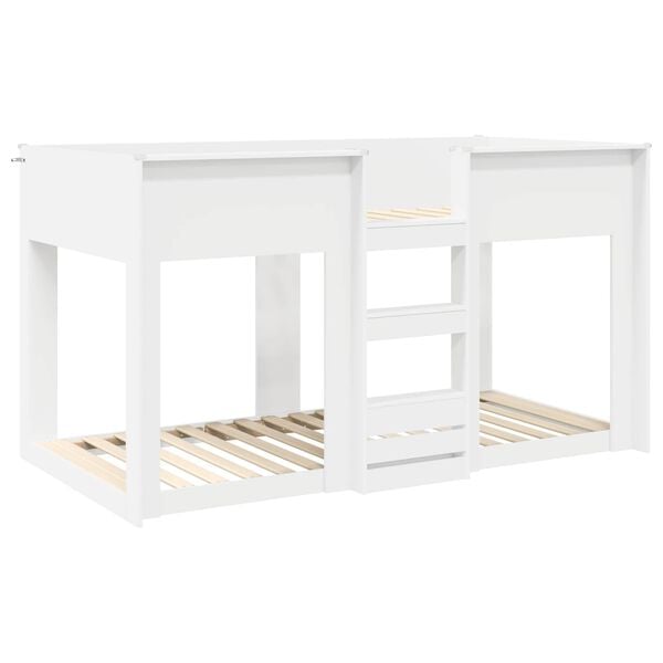 vidaXL Bunk Bed voor Kinderen Wit 100 x 200 cm Bewerkt hout