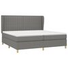 vidaXL Boxspring met matras stof donkergrijs 200x200 cm