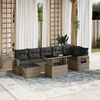 vidaXL 8-delige Loungeset met kussens poly rattan grijs