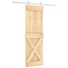 vidaXL Schuifdeur Natuurlijk en Wit 70 x 210 cm Massief Grenenhout