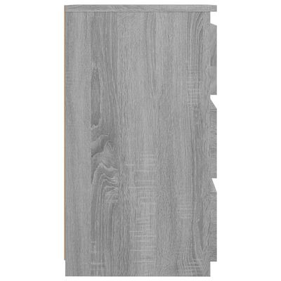 vidaXL Nachtkastje 40x35x62,5 cm bewerkt hout grijs sonoma eikenkleur