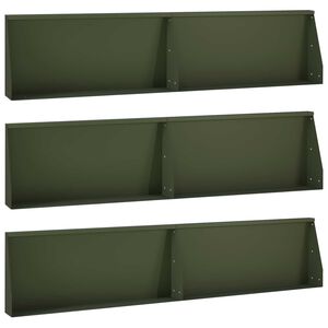 vidaXL Keerwand 6 st 100 x 12 x 30 cm Staal Olijfgroen