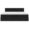 vidaXL Ottoman bed met matras 200x200 cm stof zwart