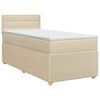 vidaXL Boxspringbed met matras Cr&egrave;mekleurig 100 x 200 cm Stof