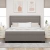 vidaXL Boxspring bed met matras met hoofdeinde Taupe 180 x 200 cm Stof