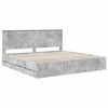 vidaXL Bedframe met lade Beton Grijs 200 x 200 cm Ingenieurshout