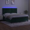 vidaXL Boxspring met matras en LED fluweel donkergroen 180x200 cm