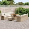 vidaXL Tuin Sofa Set met opslag 11 pcs Beige Poly riet