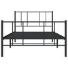 vidaXL Bedframe met hoofd- en voeteneinde metaal zwart 107x203 cm