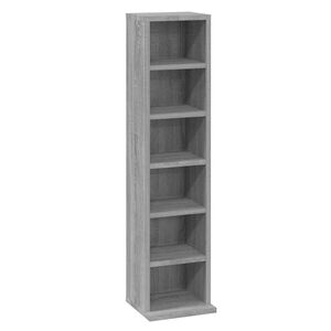 vidaXL Cd-kast 21x20x88 cm bewerkt hout grijs sonoma eikenkleurig