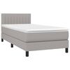 vidaXL Boxspring met matras en LED stof lichtgrijs 90x190 cm