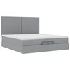 vidaXL Ottoman bed met matrassen 200x200cm stof lichtgrijs