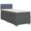 vidaXL Boxspring Bed met Matras en LED Donkergrijs 90 x 190 cm Stof