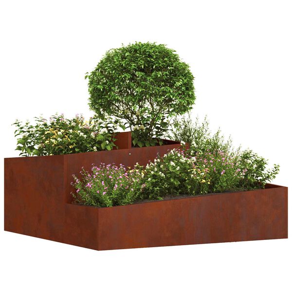 vidaXL Tuin Bloempot Bruin 100 x 100 x 50 cm Cortenstaal