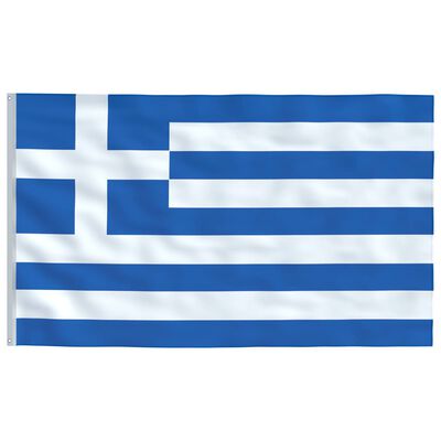 vidaXL Vlag met vlaggenmast Griekenland 6,2 m aluminium