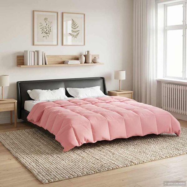 vidaXL Zomer Dekbed Gekwilt Roze 200 x 220 cm Microfiber