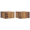 vidaXL Wandbeugel Bedkast 2 st Oud hout 33 x 34,5 x 20 cm Bewerkt hout
