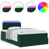 vidaXL Bed poef met matras en LED's 120x190 cm fluweel donkergroen