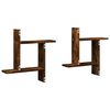 vidaXL Wandschappen 2 st 50x12x50 cm bewerkt hout gerookt eikenkleurig