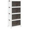 vidaXL Opbergbox stapelbaar met wielen 4-laags 75 L 64x40x141,5 cm