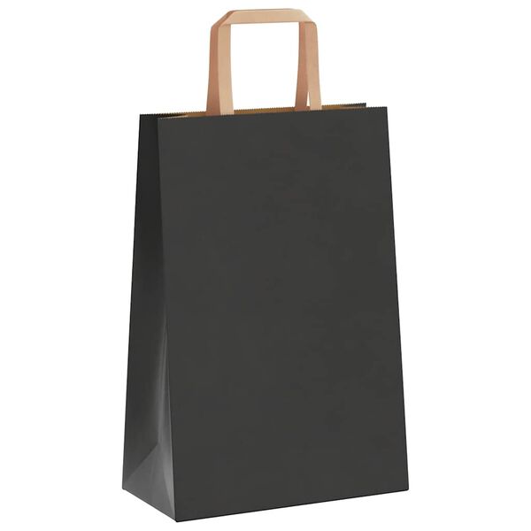 vidaXL Papieren zakken 50 st met hengsels 21x11x31 cm zwart
