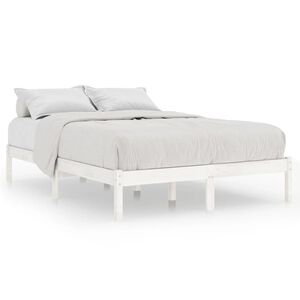 vidaXL Bedframe massief hout wit 120x190 cm