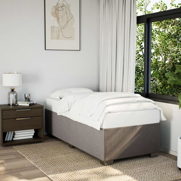 vidaXL Bedframe zonder matras 80x200 cm stof taupe
