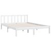 vidaXL Bedframe massief grenenhout wit 135x190 cm 4FT6 Double