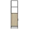 vidaXL Hoge kast 35,5x35x139 cm bewerkt hout en metaal sonoma eiken