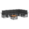 vidaXL Buiten bankenset 8 st Zwart en Donkergrijs Polyester
