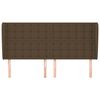 vidaXL Hoofdbord met randen 163x23x118/128 cm stof donkerbruin