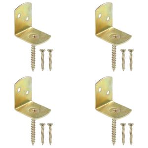 vidaXL Hekpaneelbeugels 4 st L-vorm gegalvaniseerd metaal