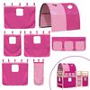 vidaXL Kinderhoogslaper met tunnel 90x190 cm massief grenenhout roze