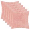 vidaXL Kussensloop 6 st HEERLEN Roze 40 x 40 cm Nep Konijnenbont