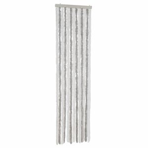 vidaXL Vliegengordijn 56x185 cm chenille lichtgrijs en wit