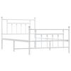 vidaXL Bedframe met hoofd- en voeteneinde metaal wit 100x200 cm