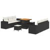 vidaXL Tuin Sofa Set met kussen 9 pcs Zwart Poly riet