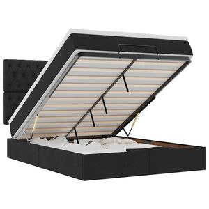 vidaXL Ottoman bed met matras 140x190cm stof zwart