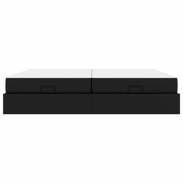 vidaXL Bedframe met matras met matras Zwart 200 x 200 cm Kunstleer