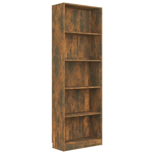 vidaXL Boekenkast 60x24x175 cm bewerkt hout gerookt eikenkleurig