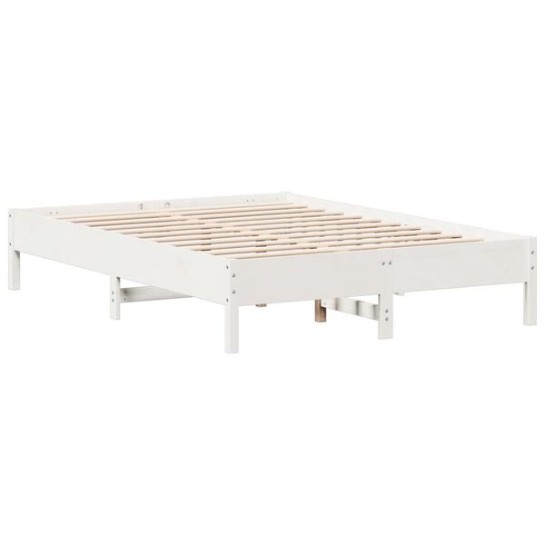 vidaXL Bedframe zonder matras massief grenenhout wit 150x200 cm