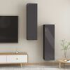 vidaXL Tv-meubels 2 st 30,5x30x110 cm bewerkt hout hoogglans grijs