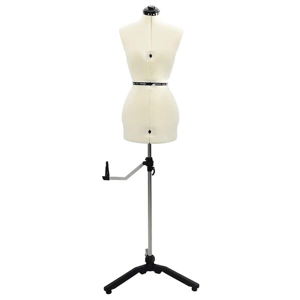 vidaXL Verstelbare Jurkvorm Vrouw Crème s Fluweel