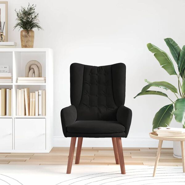 vidaXL Fauteuil Zwart 63 x 67 x 94 cm Fluweel