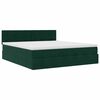 vidaXL Ottoman bed met matras en LED's 160x200cm fluweel donkergroen
