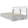 vidaXL Bedframe met lade Beton Grijs 135 x 190 cm Bewerkt hout