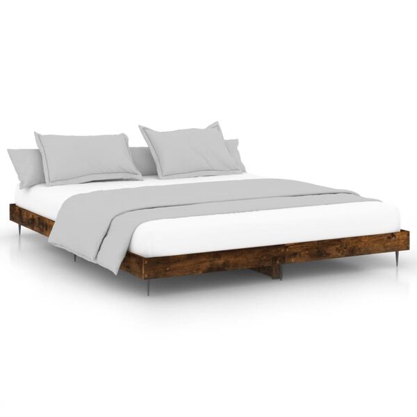 vidaXL Bedframe zonder matras hout gerookt eikenkleurig 120x200 cm