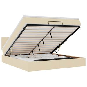 vidaXL Ottoman bed met matras 160x200cm stof cr&egrave;mekleurig