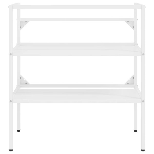 vidaXL Wastafelframe met inbouwwastafel ijzer wit