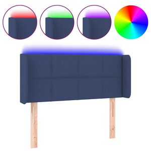 vidaXL Hoofdbord LED 83x16x78/88 cm stof blauw